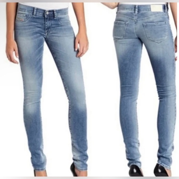 DIESEL LIVIER Super Slim Jegging Low Waist Made in Italy Stretch Jeans Sz 31 - Picture 2 of 9